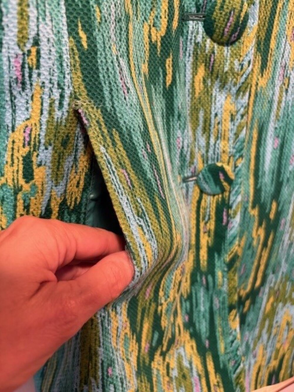 Vintage Bob Mackie Wearable Art Abstract Print Jacket | Size Large - Picture 6 of 7